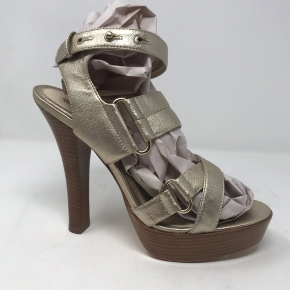 L.A.M.B. Shoes - L.A.M.B. 9 10 Dawn Buckle Platinum Sandal NWT